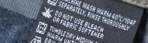 Washing care label.