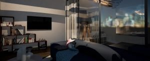 Converted Living Room and Bedroom .